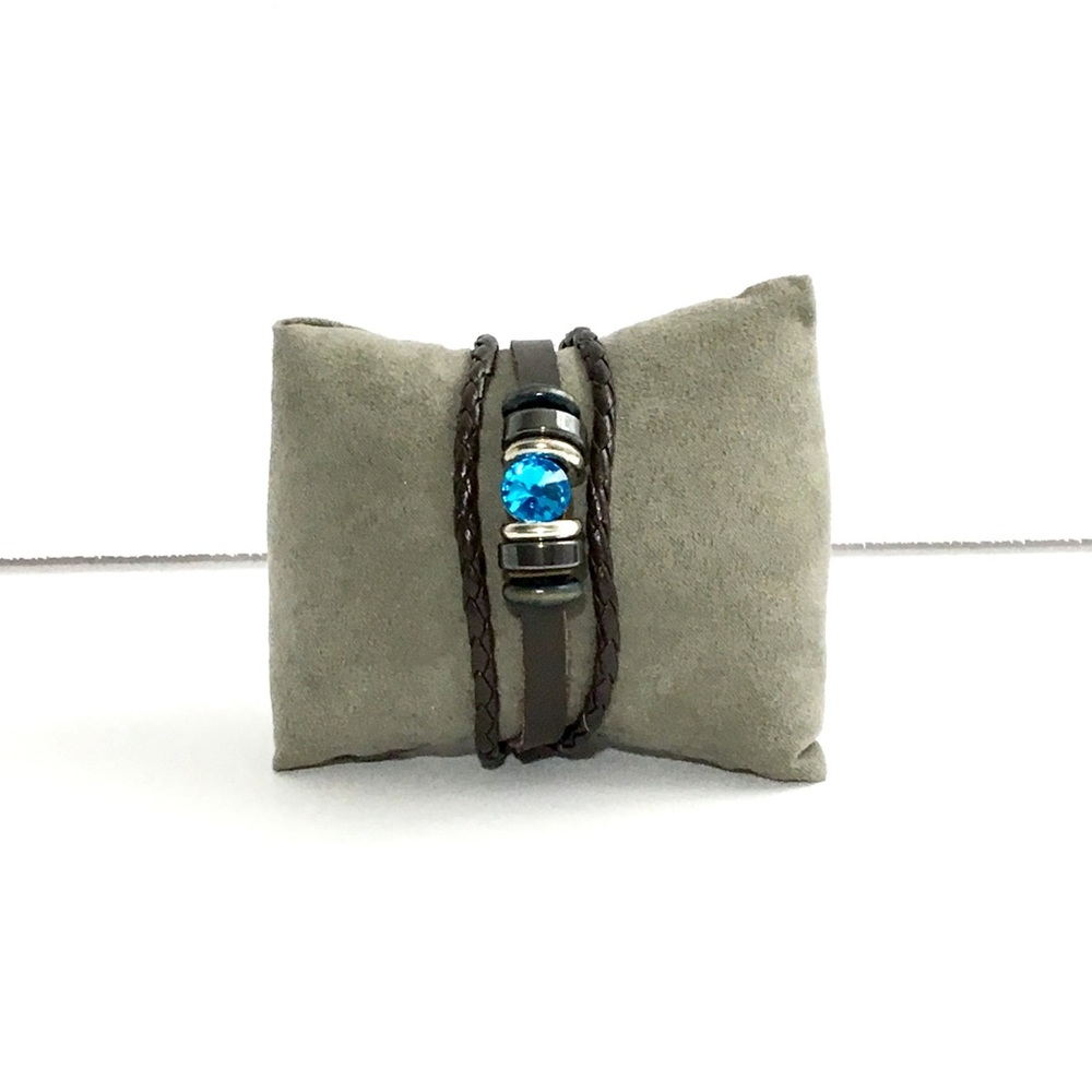 Design Bracelet green and Light Blue natural .